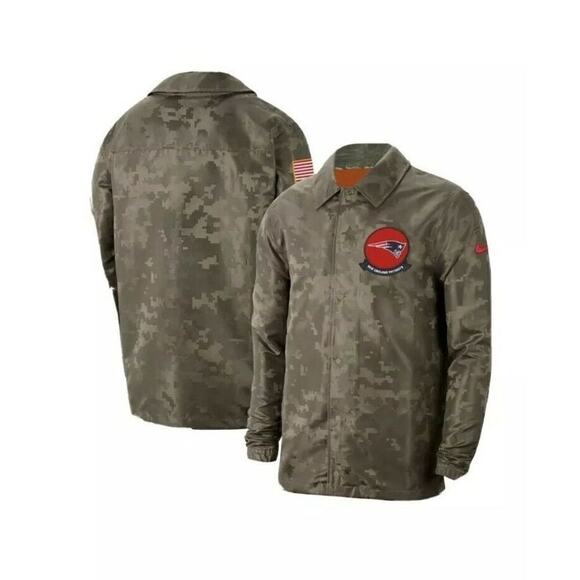 New England Patriots Nike 2019 Salute to Service Sideline Full-Snap Jacket Camo